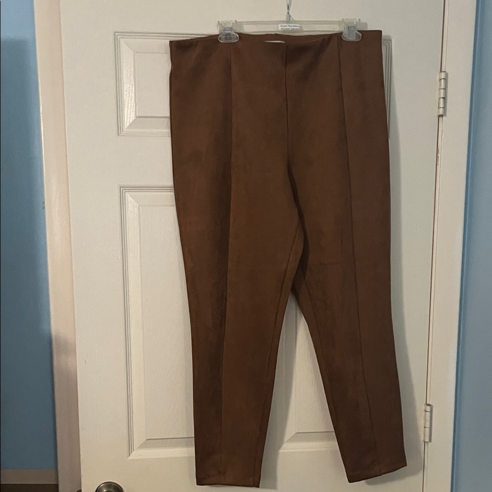 LOFT Camel Suede feeling Trousers
